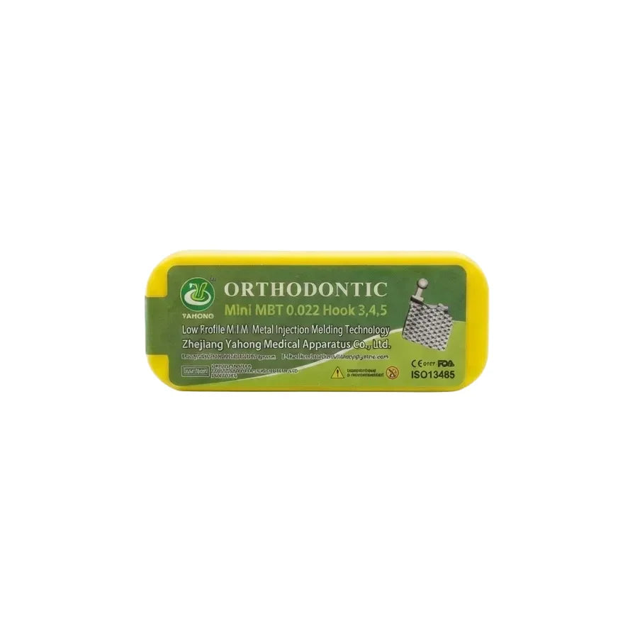 ORTODONTINIAI BREKETAI – Mini MBT 0.022 su kabliukais 3, 4, 5 (Low Profile)